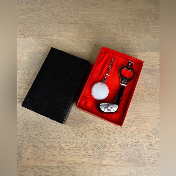 Golf Ball Bar Set Corkscrew Bottle Opener Golf Ball Vintage Made In Japan‎ - Picture 5 of 6